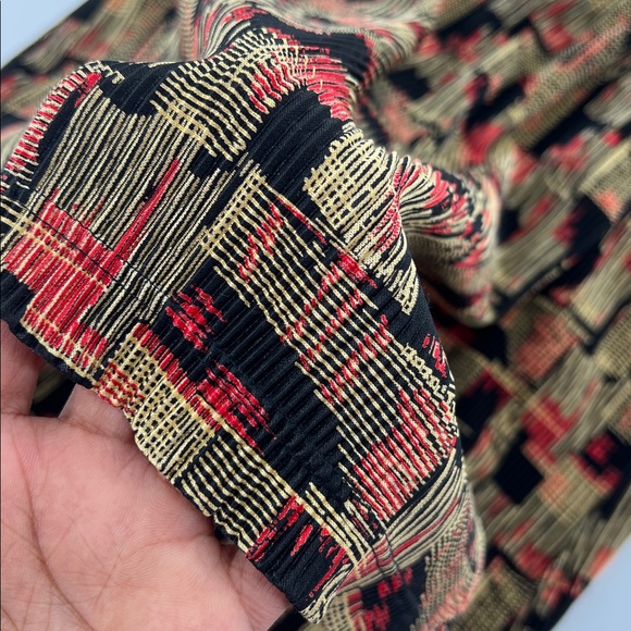 Vintage Mica Multicolor Long Sleeve true Wrap Dress geometric stretch retro - Picture 8 of 8